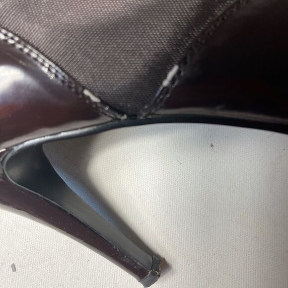 Herstyle brown lace up boots heels nylon and faux leather size 10 - Picture 11 of 12